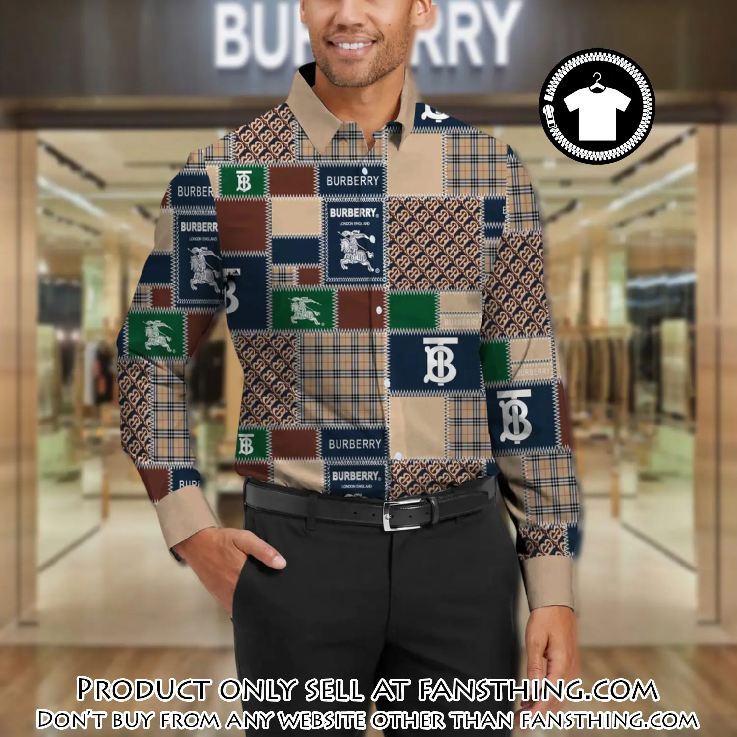 Burberry long sleeves button down shirt for elegant men lsb1006 fst0457861